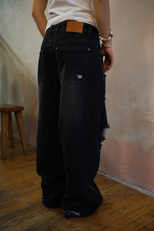 Charcoal Distressed Denim